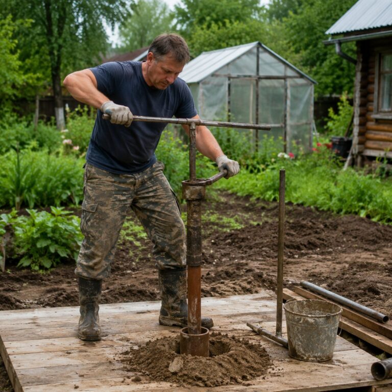 Иллюстрация к статье: Способы бурения скважин на воду вручную