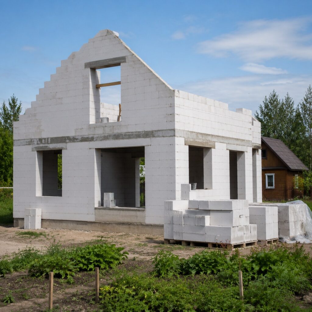 Иллюстрация к статье: Строительство из газобетона и его достоинства