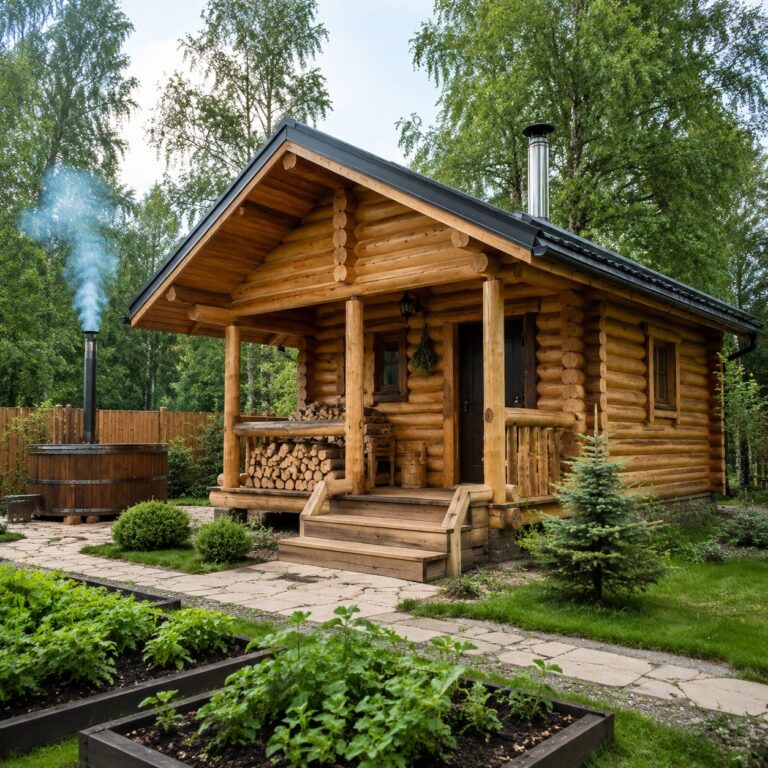Иллюстрация к статье: Проекты бань из бруса и бревна