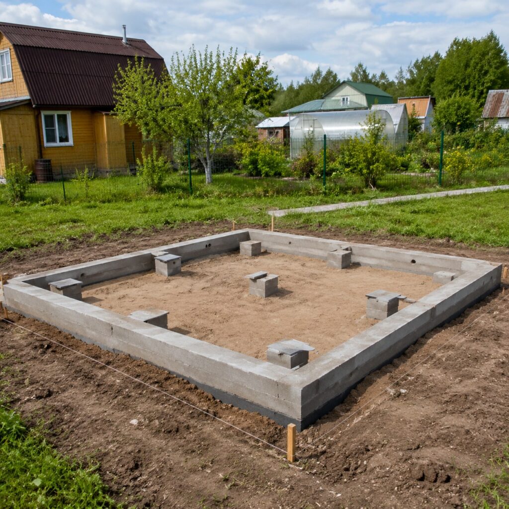 Иллюстрация к статье: Фундамент под беседку