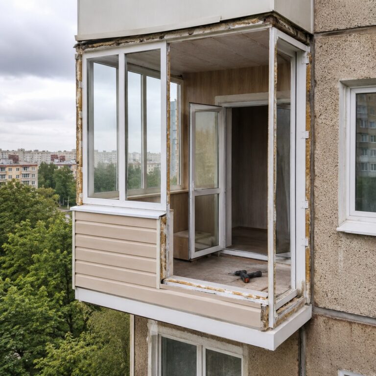 Иллюстрация к статье: Капитальный ремонт балкона своими руками в панельном доме: правильные рекомендации